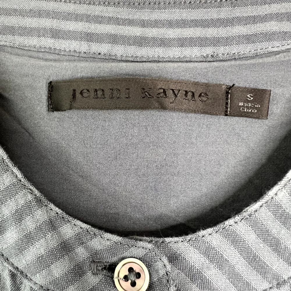 Jenni Kayne Seersucker Shirt Dress Ink Blue Striped Button 3/4 Sleeve SMALL - Picture 4 of 6